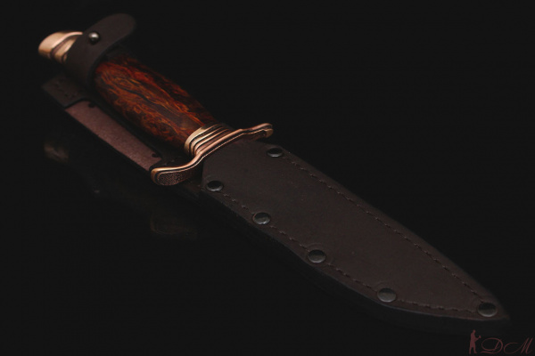 Финка НКВД, клинок Elmax. Рукоять бронза, карельская береза(коричневая).